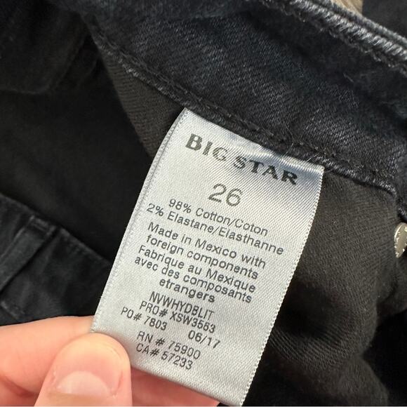 Big Star Gray Charcoal Wash 12 Hydra Cigarette Mid Rise Jeans Size 26 - Picture 7 of 10